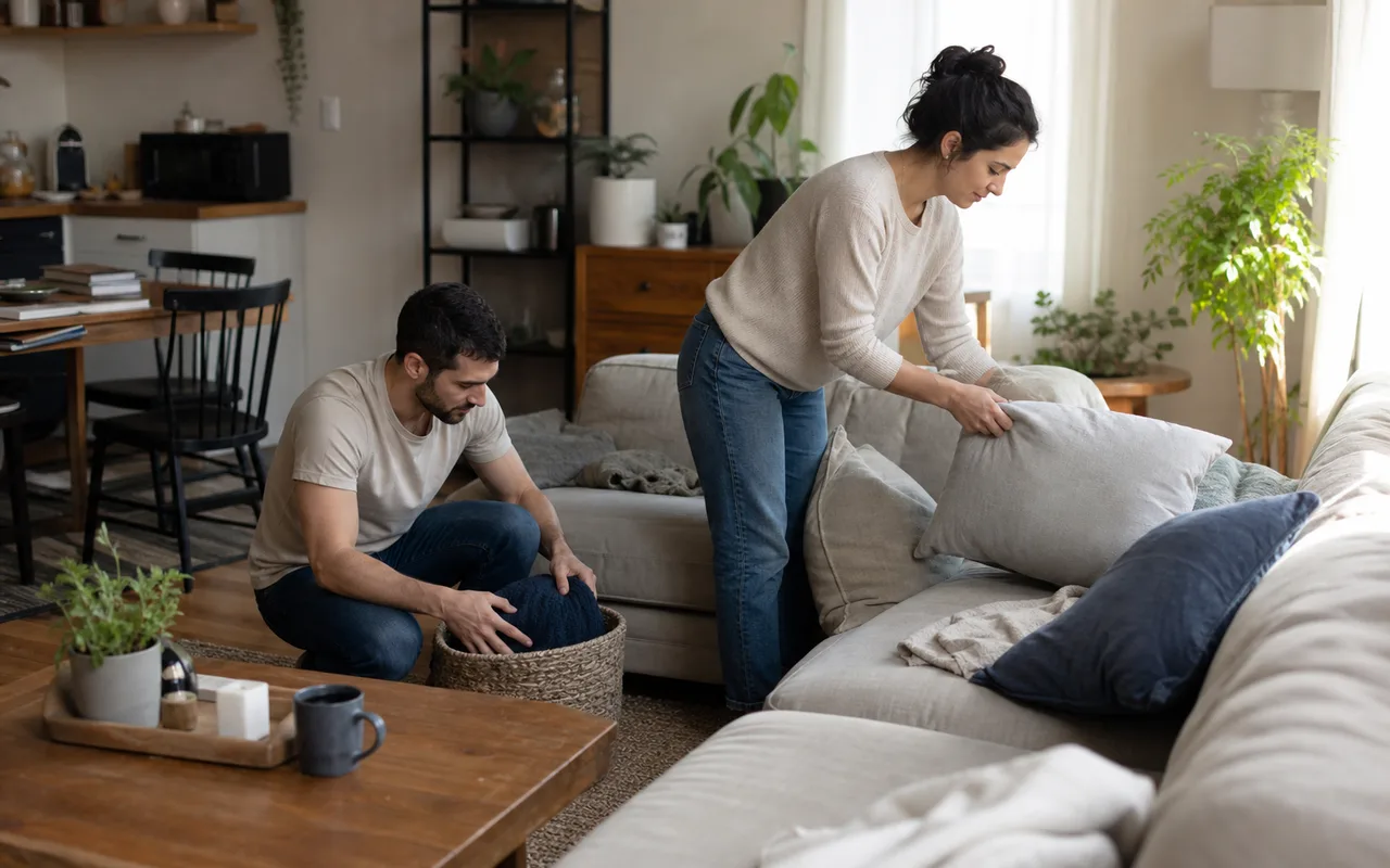 Everyday home products in a natural home setting